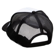 Soccer Header Embroidered Foam Panel Mesh Snapback - Black-White OSFM