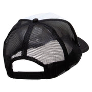 Soccer Header Embroidered Foam Panel Mesh Snapback - Black-White OSFM