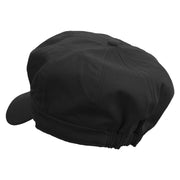 Mario Mustache Embroidered Cotton Elastic Newsboy Cap - Black OSFM