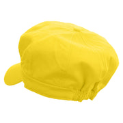 Mario Mustache Embroidered Cotton Elastic Newsboy Cap - Yellow OSFM