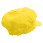 Mario Mustache Embroidered Cotton Elastic Newsboy Cap - Yellow OSFM