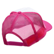 Soccer Header Embroidered Foam Panel Mesh Snapback - Pink-White OSFM