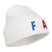 France FRA Flag Embroidered Long Beanie