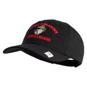 Once A Marine Always a Marine Embroidered 6 Panel Unstructured Cotton Twill Cap Made in USA - Black OSFM