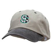 Soccer S Embroidered Pigment Dyed Wash Cap - Beige-Black OSFM