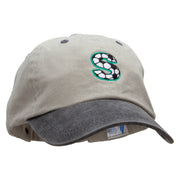 Soccer S Embroidered Pigment Dyed Wash Cap - Beige-Black OSFM