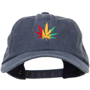 Rasta Leaf Embroidered Unstructured Cap