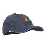 Rasta Leaf Embroidered Unstructured Cap