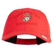 Once A Marine Always a Marine Embroidered 6 Panel Unstructured Cotton Twill Cap Made in USA - Red OSFM