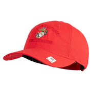 Once A Marine Always a Marine Embroidered 6 Panel Unstructured Cotton Twill Cap Made in USA - Red OSFM