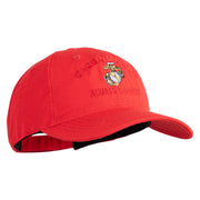 Once A Marine Always a Marine Embroidered 6 Panel Unstructured Cotton Twill Cap Made in USA - Red OSFM