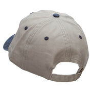 Soccer S Embroidered Pigment Dyed Wash Cap - Beige-Navy OSFM