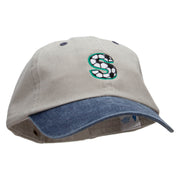 Soccer S Embroidered Pigment Dyed Wash Cap - Beige-Navy OSFM