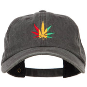 Rasta Leaf Embroidered Unstructured Cap