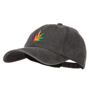 Rasta Leaf Embroidered Unstructured Cap