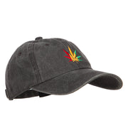 Rasta Leaf Embroidered Unstructured Cap