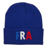 France FRA Flag Embroidered Long Beanie