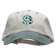 Soccer S Embroidered Pigment Dyed Wash Cap - Beige-Green OSFM