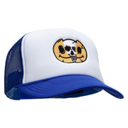 Skull Smile Embroidered Foam Panel Mesh Snapback