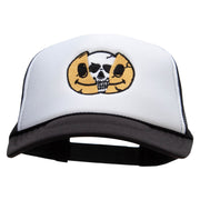 Skull Smile Embroidered Foam Panel Mesh Snapback