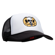 Skull Smile Embroidered Foam Panel Mesh Snapback