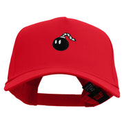 Mario Bomb Embroidered Solid Cotton Twill 5 Panel Prostyle Snap Cap - Red OSFM