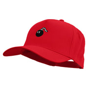 Mario Bomb Embroidered Solid Cotton Twill 5 Panel Prostyle Snap Cap - Red OSFM