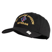 1st Marine Division Veteran Embroidered 6 Panel Unstructured Cotton Twill Cap Made in USA - Black OSFM