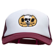 Skull Smile Embroidered Foam Panel Mesh Snapback