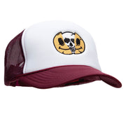 Skull Smile Embroidered Foam Panel Mesh Snapback