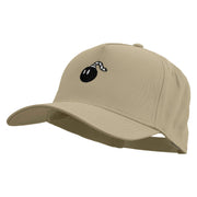 Mario Bomb Embroidered Solid Cotton Twill 5 Panel Prostyle Snap Cap - Khaki OSFM