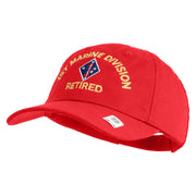 1st Marine Division Retired Embroidered 6 Panel Unstructured Cotton Twill Cap Made in USA - Red OSFM