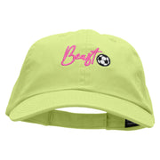 Soccer Beast Embroidered Low Profile Dyed Cotton Twill Cap - Apple-Green OSFM