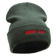 Hero Dad Embroidered 12 Inch Long Knitted Beanie