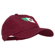 Mexico Flag with Map Embroidered Unstructured Washed Cap