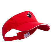 Mario Bomb Embroidered Prostyle Cotton Twill Washed Sandwich Visor - Red-White OSFM