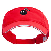 Mario Bomb Embroidered Prostyle Cotton Twill Washed Sandwich Visor - Red-White OSFM