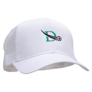 Soccer Defender Embroidered Solid Cotton Prostyle Twill Mesh Cap - White OSFM