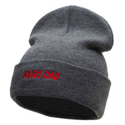 Hero Dad Embroidered 12 Inch Long Knitted Beanie