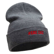 Hero Dad Embroidered 12 Inch Long Knitted Beanie