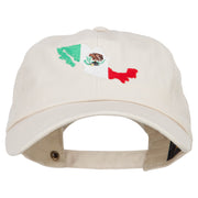 Mexico Flag with Map Embroidered Unstructured Washed Cap