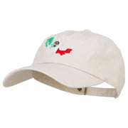 Mexico Flag with Map Embroidered Unstructured Washed Cap