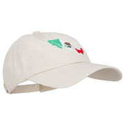 Mexico Flag with Map Embroidered Unstructured Washed Cap