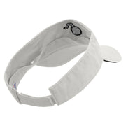 Mario Bomb Embroidered Prostyle Cotton Twill Washed Sandwich Visor - White-Black OSFM