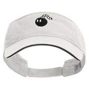 Mario Bomb Embroidered Prostyle Cotton Twill Washed Sandwich Visor - White-Black OSFM