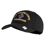 U.S. Marine Corps 1st Marine Division Embroidered 6 Panel Unstructured Cotton Twill Cap Made in USA - Black OSFM
