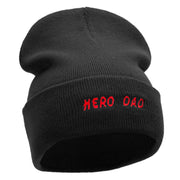 Hero Dad Embroidered 12 Inch Long Knitted Beanie