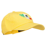 Mexico Flag with Map Embroidered Unstructured Washed Cap