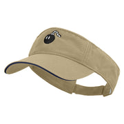 Mario Bomb Embroidered Prostyle Cotton Twill Washed Sandwich Visor - Khaki-Navy OSFM