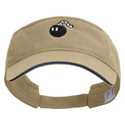 Mario Bomb Embroidered Prostyle Cotton Twill Washed Sandwich Visor - Khaki-Navy OSFM